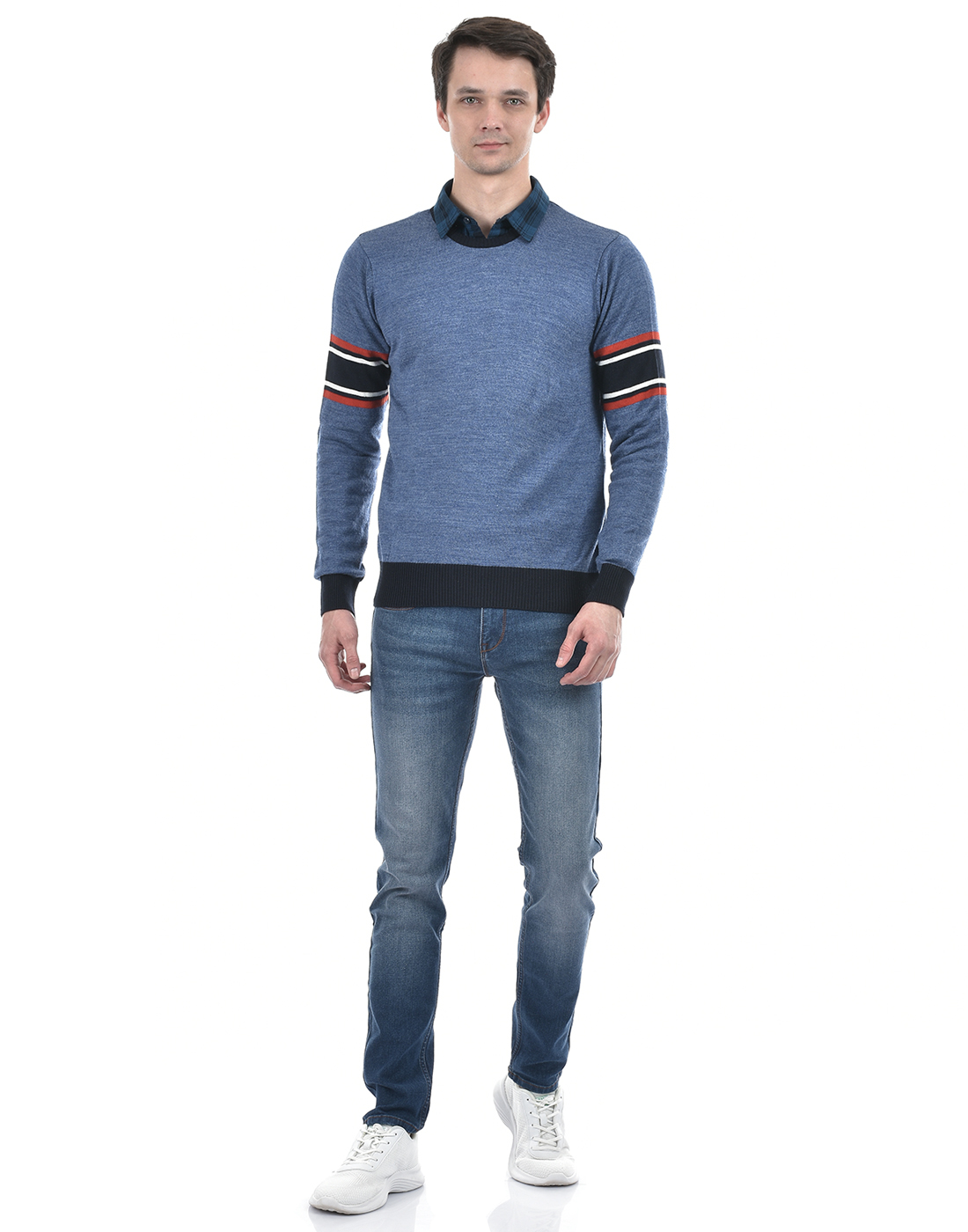 Numero Uno Men Striped Blue Sweater